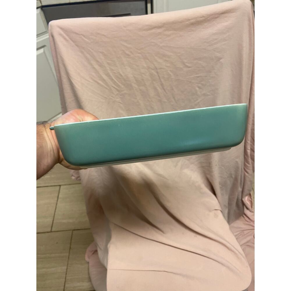 Vtg Pyrex 507-B Heinz Promo 1953 Seafoam Green Rectangular Casserole Dish 1.5 qt